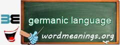 WordMeaning blackboard for germanic language